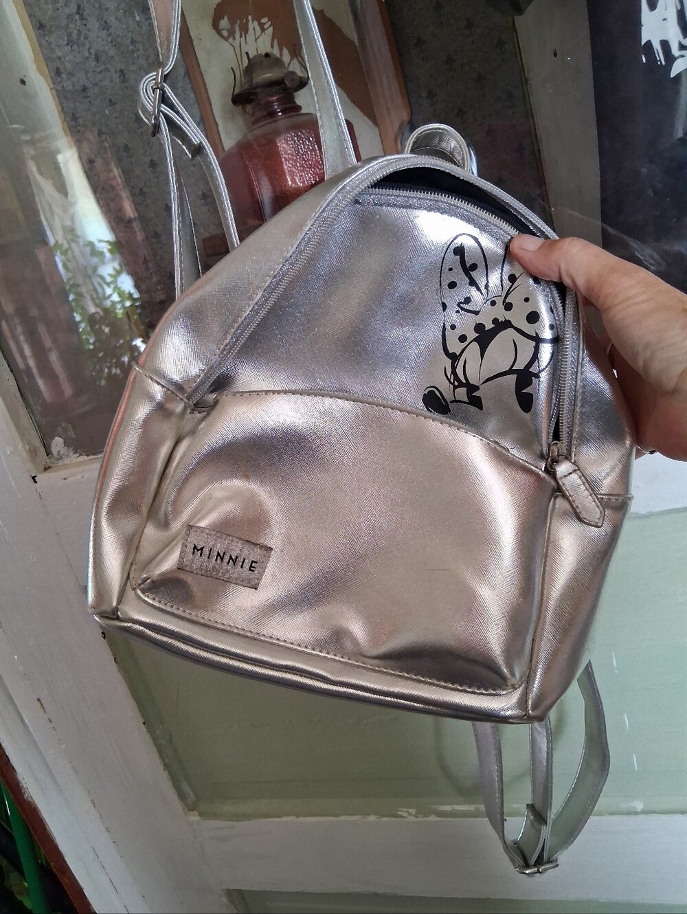 Disney Minnie Metallic Silver Mini Backpack